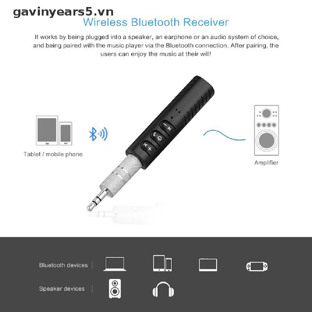 Thiết Bị Nhận Tín Hiệu Âm Thanh Bluetooth Không Dây Mini Giắc Cắm 3.5mm