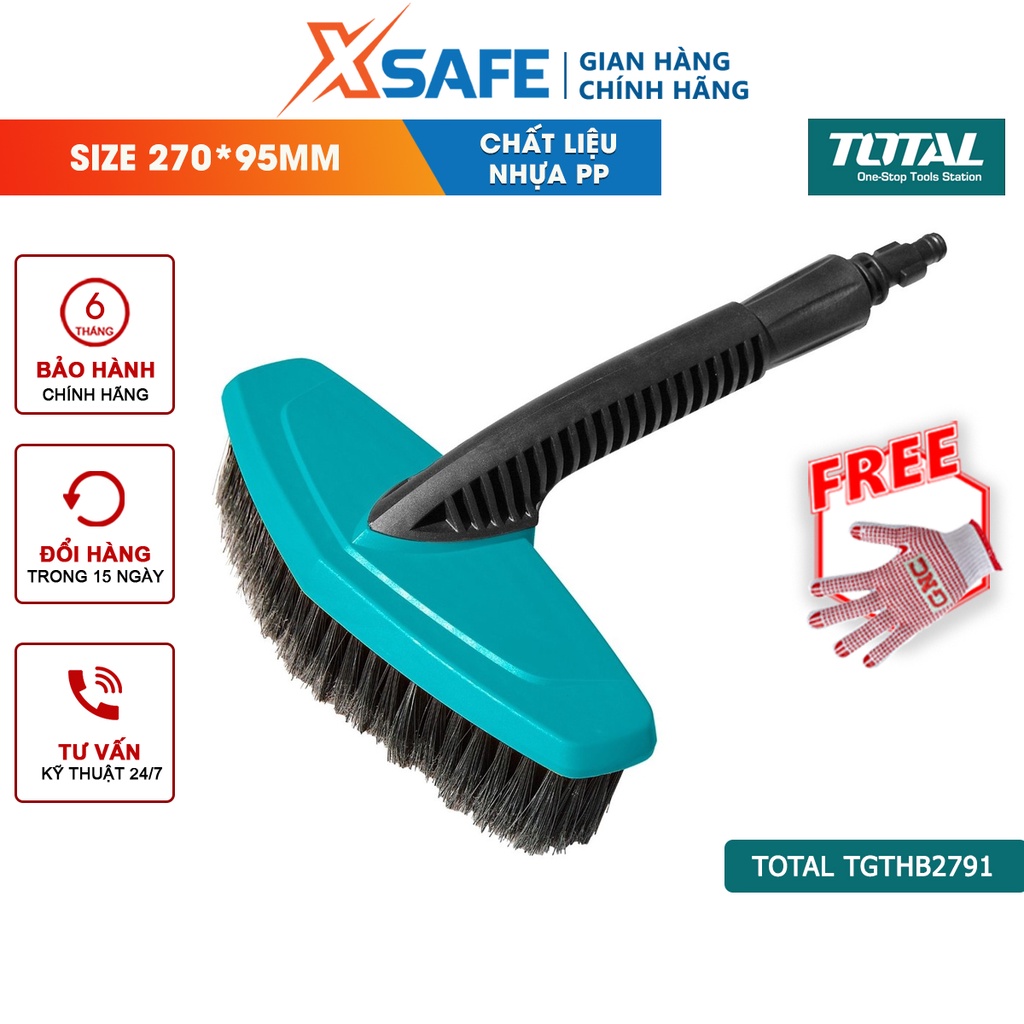 Bàn chải xịt rửa TOTAL TGTHB2791 Dụng cụ vệ sinh chiều dài 590mm, góc 45º lau chùi bề mặt hiệu quả, tiết kiêm sức lực