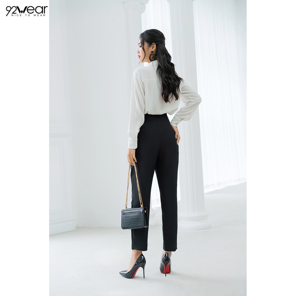 Quần Baggy nữ công sở 92WEAR đủ màu, đủ size thắt đai rời QGW0927