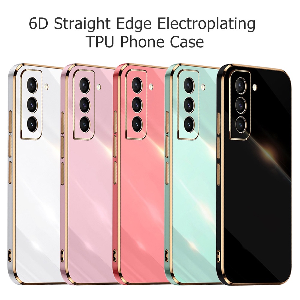 Ốp Điện Thoại Silicon TPU Mềm Viền Mạ Vàng Sang Trọng Cho Samsung Galaxy S22 S21 Ultra S22 Plus S21 FE S21 S20 Plus