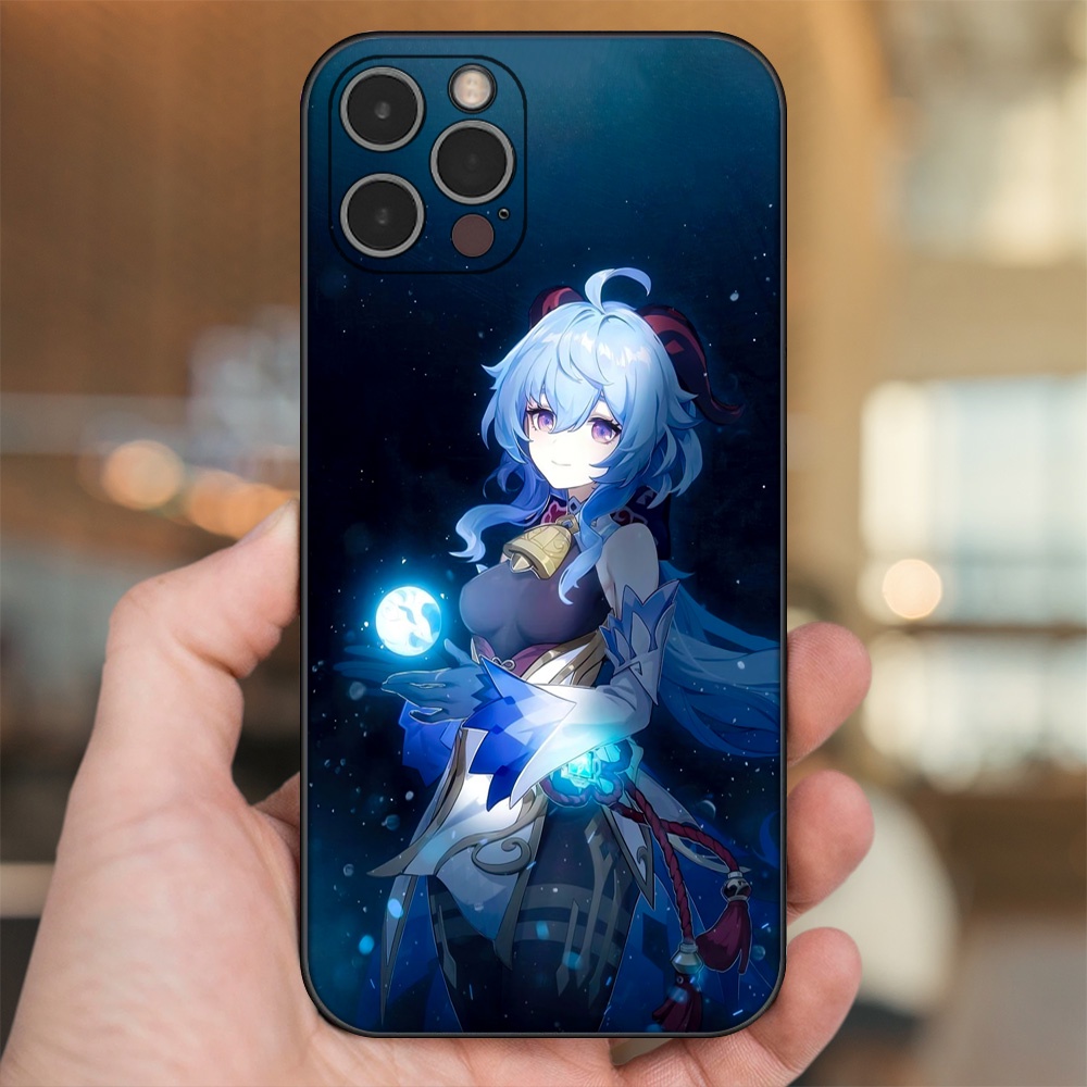 Ốp lưng iPhone 12 Pro dẻo đen cạnh vuông in hình Ganyu Genshin Impact
