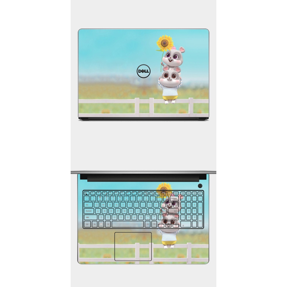 Skin cặp đôi chuột Micker và Donan cực dễ thương Miếng dán máy tính laptop in hình theo yêu cầu decal Laptop 3M chuẩn