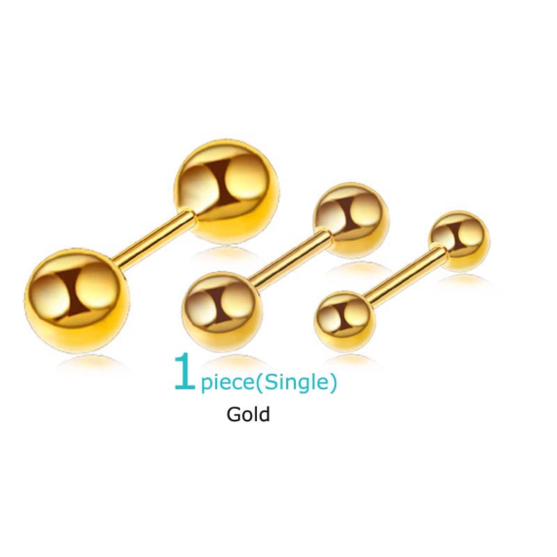 1 Khuyên Tai Hình Quả Tạ 6mm Bằng Thép Không Gỉ