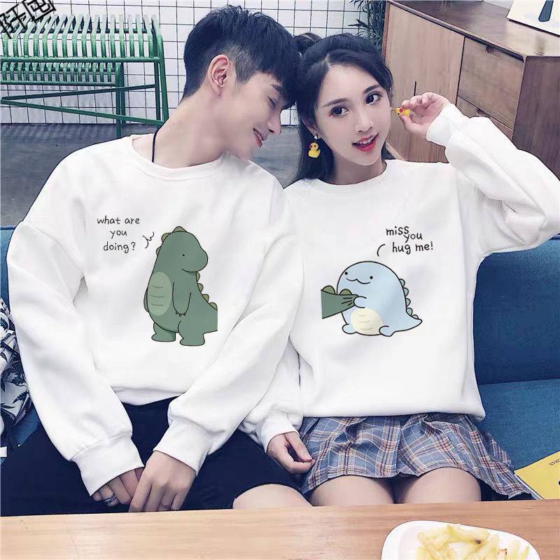 Áo nỉ bông in hình khủng long dễ thương