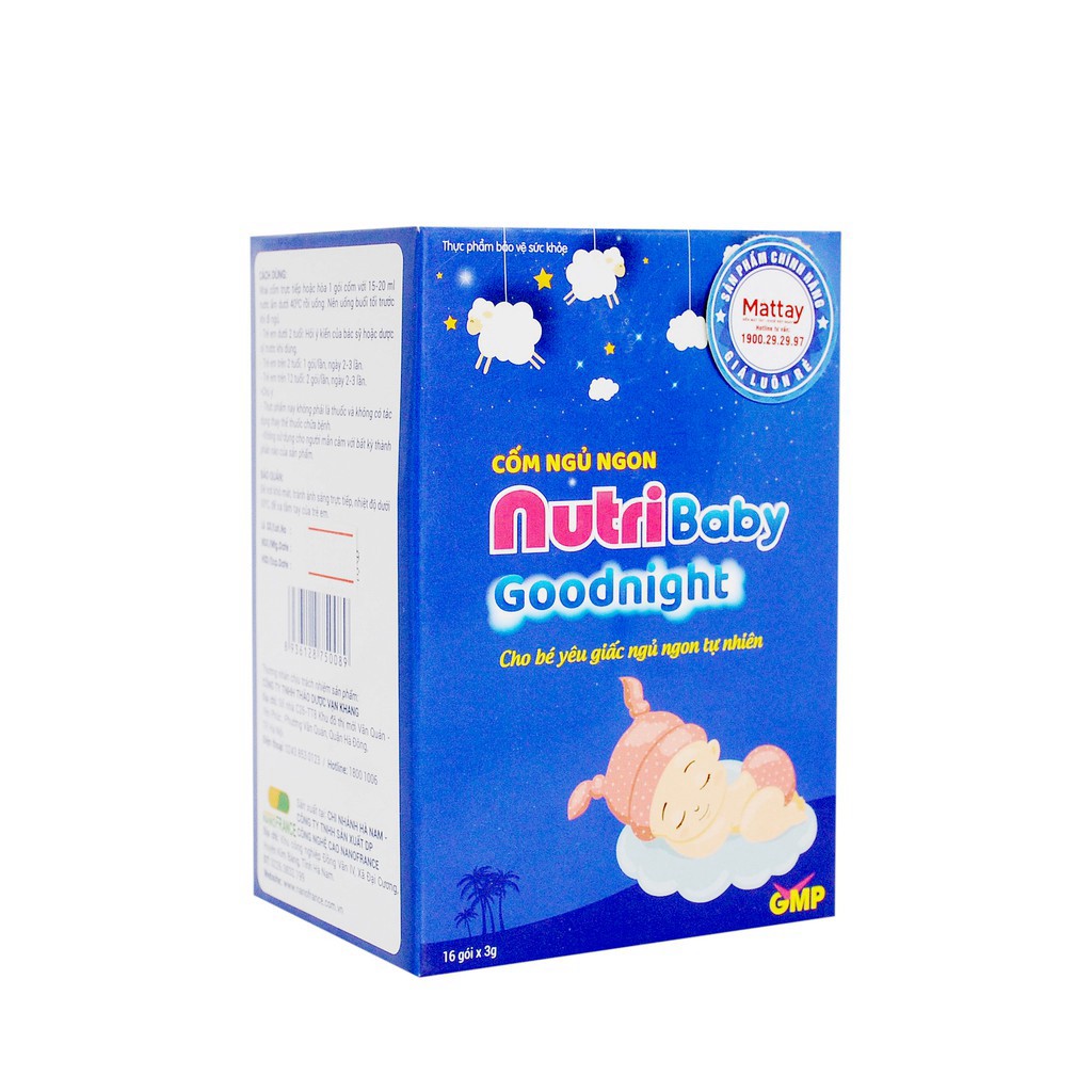 ❤️ Cốm Ngủ Ngon Nutribaby Goodnight - Hộp 16 Gói - Giúp Bé Ngủ Ngon, Ngủ Sâu Giấc