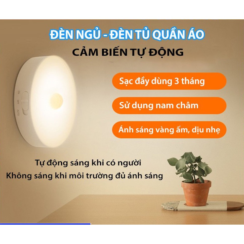 Đèn Ngủ Cảm Ứng Thông Minh Không Dây Treo Tường,Quần Áo, Cầu Thang, Phòng Ngủ