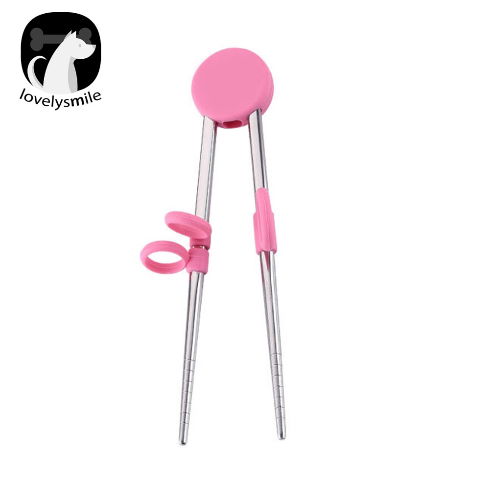 L ~✌Đũa Tập Ăn Bằng Silicone Và Thép Không Gỉ Dành Cho Người Mới Bắt Đầu