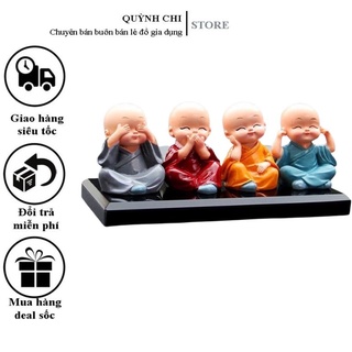 Bộ Tượng 4 Chú Tiểu 4 Bốn - Không Nhìn Không Nói Không Nghe Không Lam Điều Xấu
