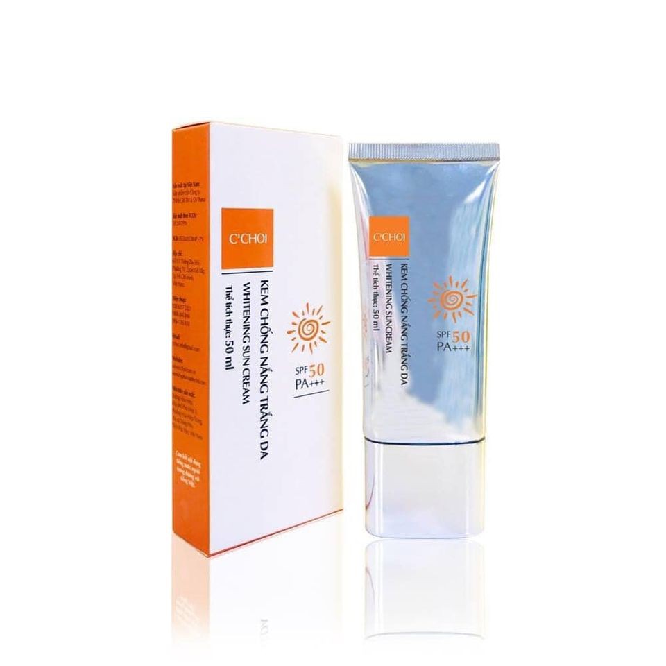 Kem Chống Nắng Trắng Da C'Choi SPF50 - PA 3+++ 50ml bảo vệ da khỏi tác hại của tia UV với chỉ số chống nắng cao SPF50SPF