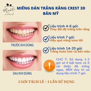 Miếng dán trắng răng Crest 3D White 1 GÓI bill Mỹ