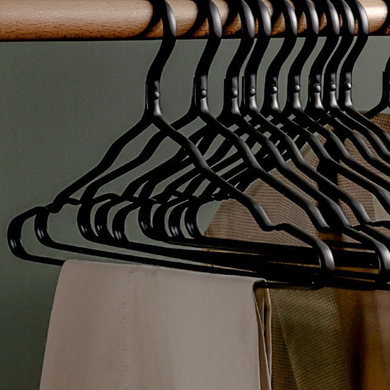 Set 10 Móc Phơi Quần Áo Bằng Hợp Kim Nhôm Không Biến Dạng Nặng Có Rãnh