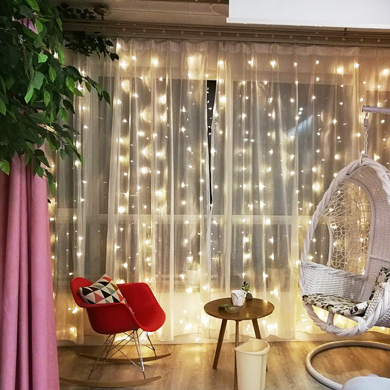 1/2/3m 8 Lighting Modes USB Remote Control Window Curtain String Lights For Xmas Party Room Decoration
