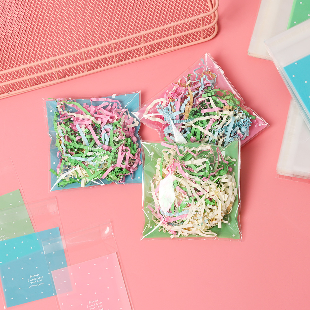 Bộ 100 Túi Đựng Bánh Quy Họa Tiết Chấm Bi Cho Tiệc Cưới/ Năm Mới