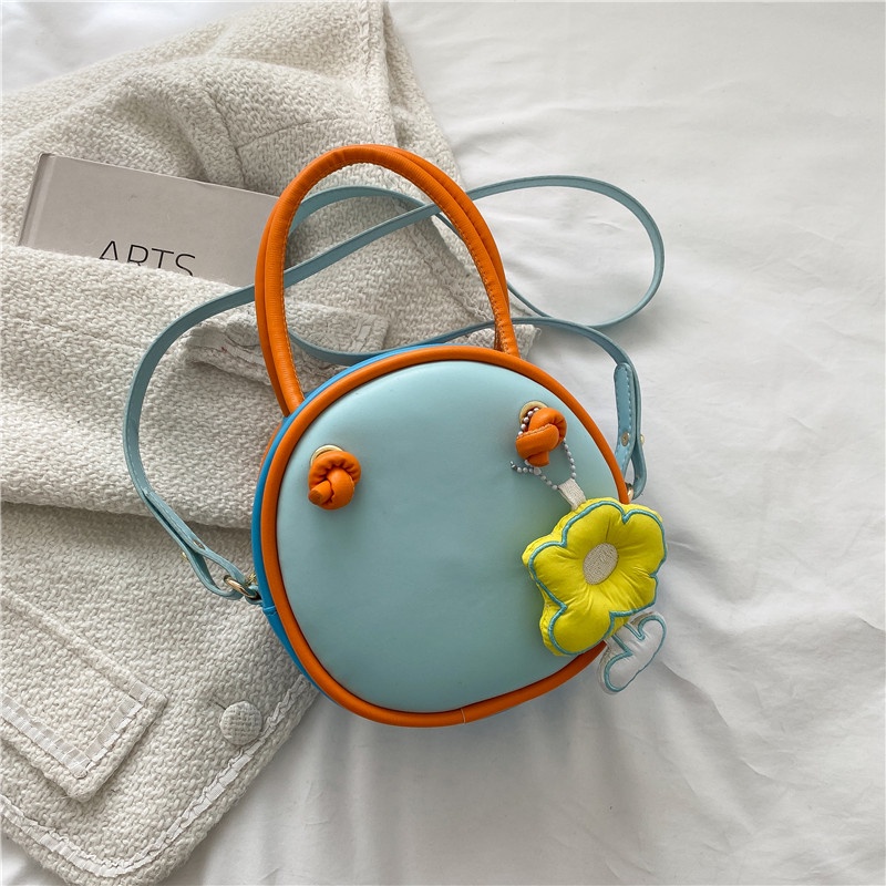 Túi Đeo Vai Hình Tròn Nhỏ Xinh Màu Sắc Tương Phản Thời Trang Mùa Hè 2022 Cho Nữ
