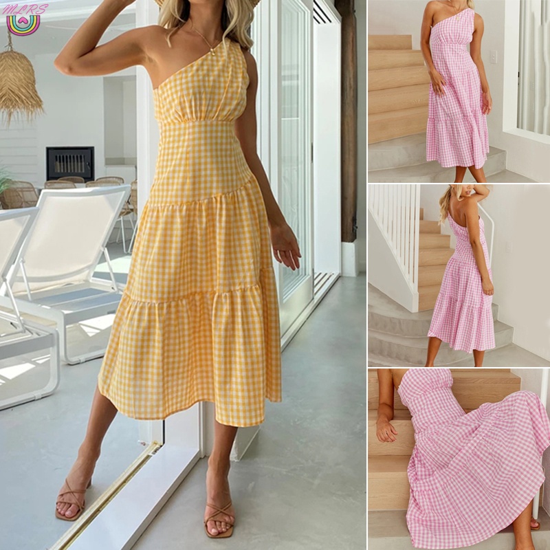 Đầm Maxi Không Tay Một Vai Phong Cách Bohemian Thời Trang Mùa Hè Cho Nữ