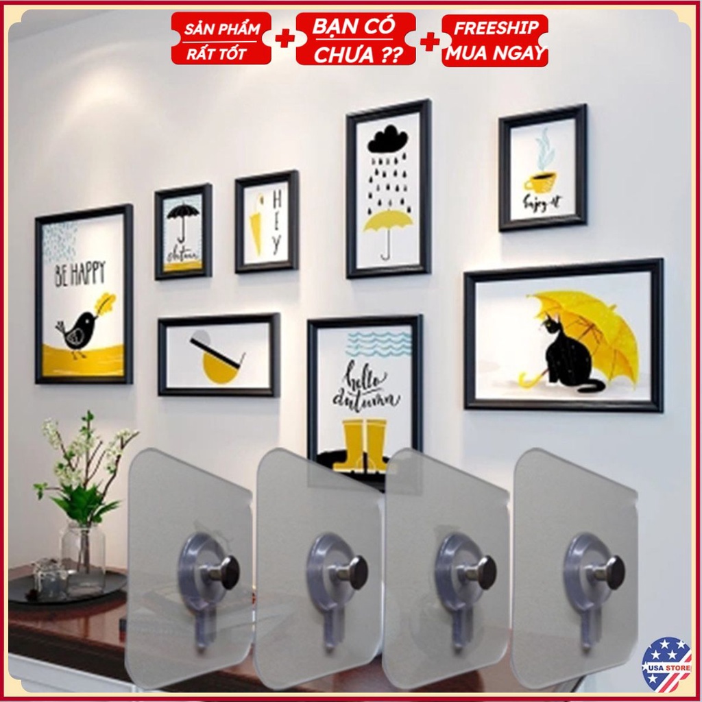 Móc Dính Tường (ĐẦU BẸT) INOX Chuyên Dụng Treo Tranh, Đồng Hồ, Khung Ảnh, Chìa Khóa