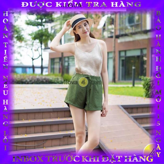 Quần short nữ 4LOVA đũi xước cao cấp thoáng mát, năng động buiduc
