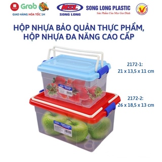 Hộp đựng thực phẩm, rau, củ Cao Cấp Song Long 2172 có quai xách tiện lợi