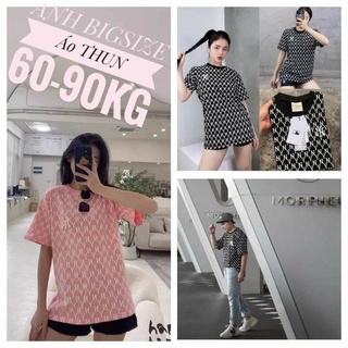 Áo phông /áo thun bigsize thêu chữ ngực 60-90kg cho nàng chubby
