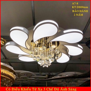Đèn mâm ốp trần hiện đại led 3 chế độ sáng có điều khển