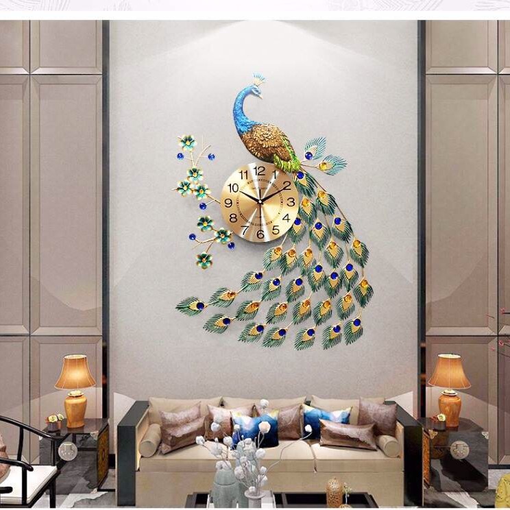 Đồng hồ decor chim công