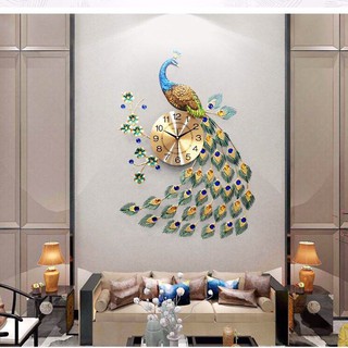 Đồng hồ decor chim công