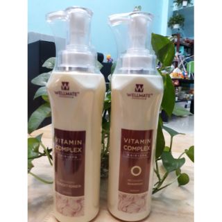 Dầu gội, dầu xả phục hồi hư tổn Wellmate Vitamin Complex 500ml