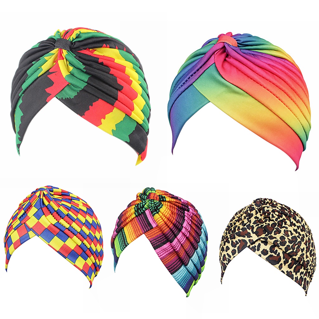 Mũ turban polyester In Họa Tiết Màu Sắc Thời Trang Cho Nữ