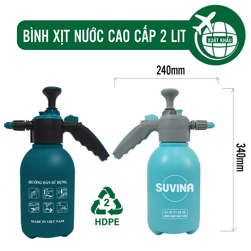 Bình xịt nhiều chế độ SUVINA 2L Chính Hãng - Màu Xanh Đậm