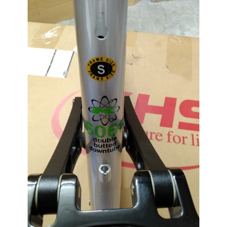 Khung sườn xe đạp KHS XC-604 bằng nhôm, sử dụng cho 2 nhún