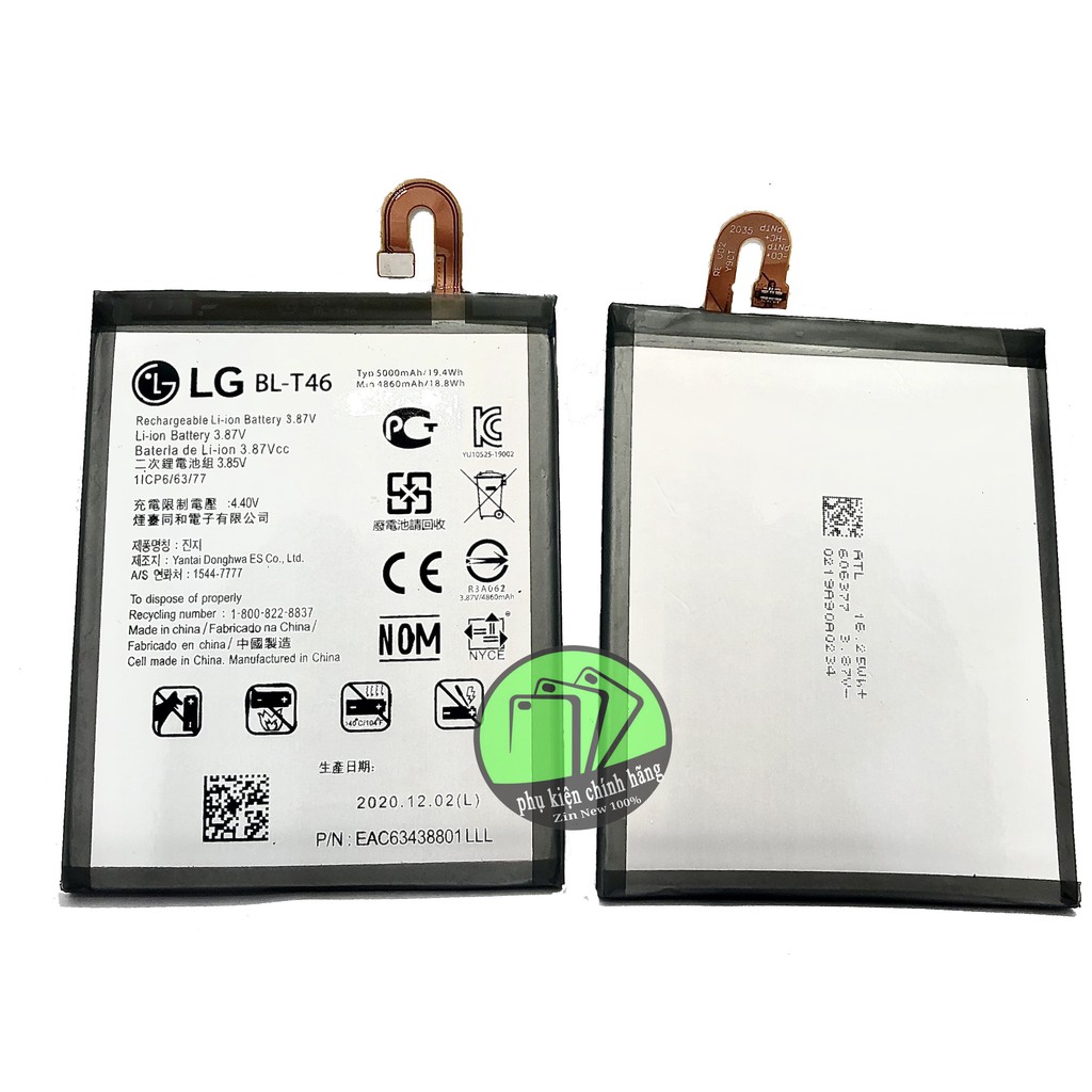 Pin LG V60 ThinQ (BL-T46) dung lượng 5000mAh, TẶNG KÈM CÁP TYPE-C,BH 12 THÁNG