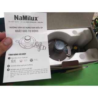 van gas tự động + 1.5m dây dẫn gas cao cấp. nhãn hiệu Namilux, dây dẫn có lõi cáp chống chuột