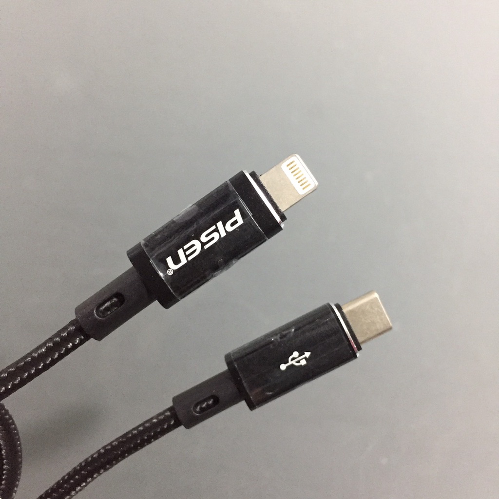 [C to L] Cáp sạc nhanh PD18W dây dù siêu bền cho ip PD18W Pisen PCL03 (1m)