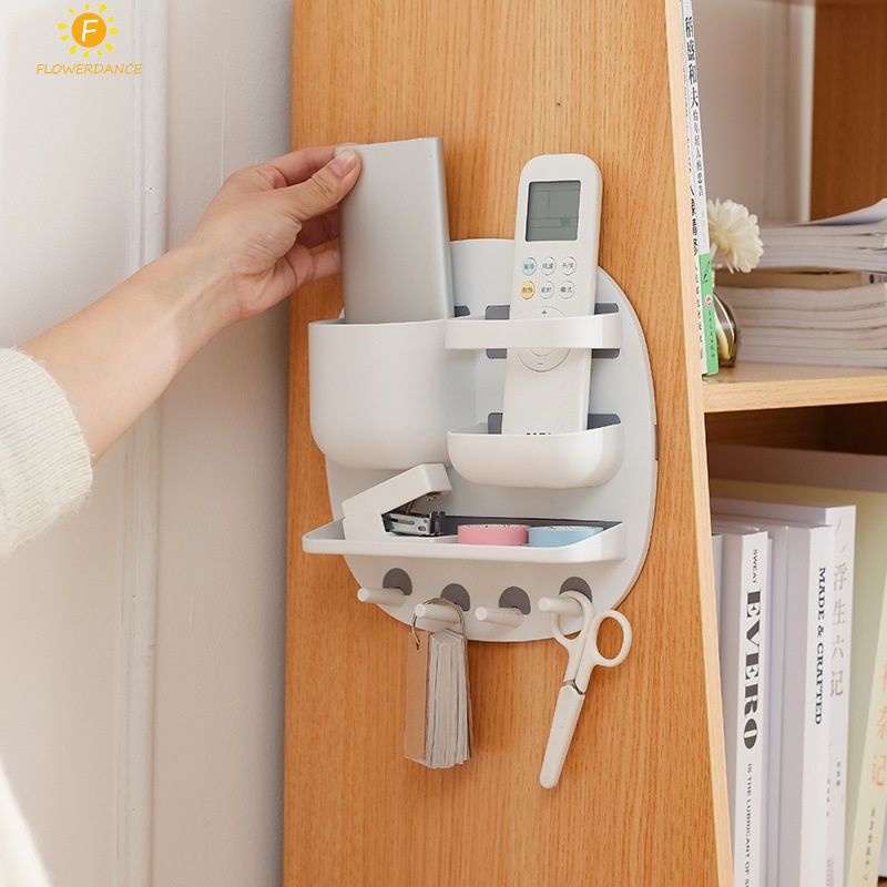 Lỗ-Miễn phí Home treo tường lưu trữ Box Multi-Lưới điện thoại Di Động chính điều khiển từ xa giá với móc TV điều hòa không khí từ xa đa lưu trữ giá FLOWERDANCE
