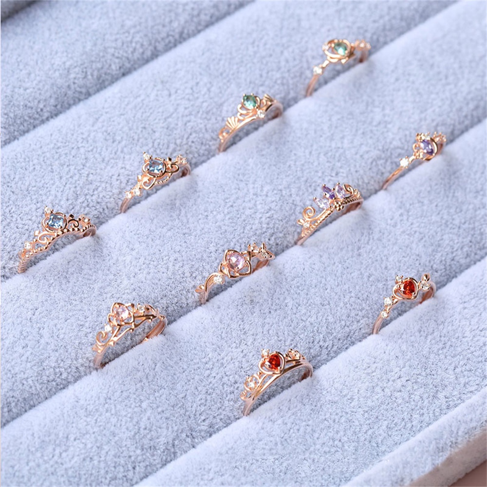 Nhẫn hình vương miện đính đá thời trang cho nữ