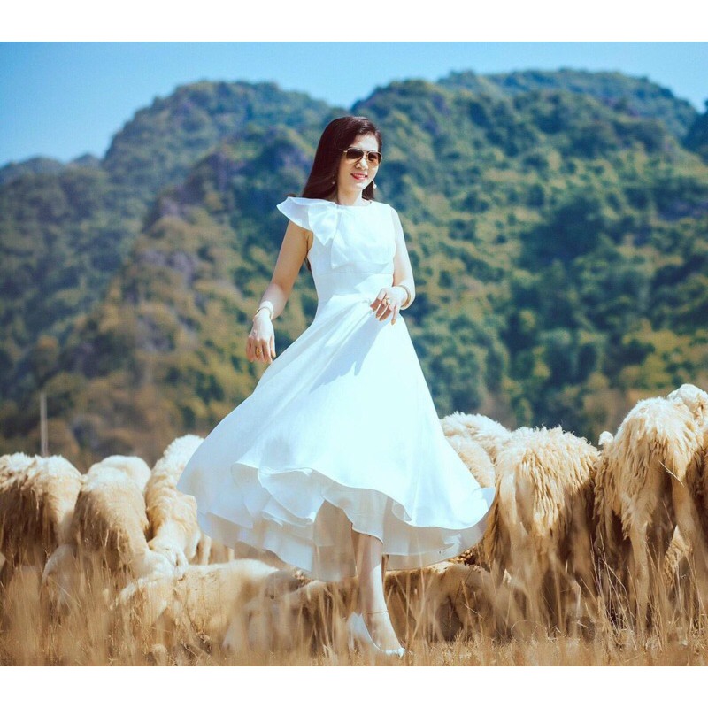 ĐẦM XOÈ XẾP LY KẾT NƠ XINH XẮN