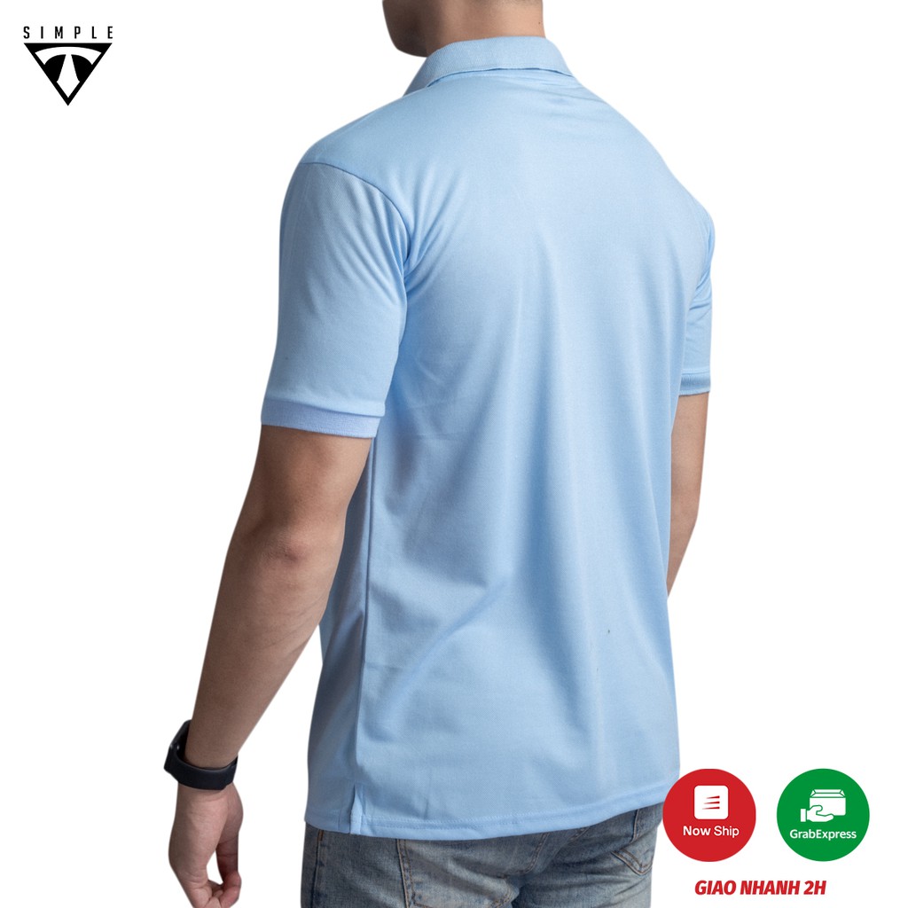 Áo Polo Nam cổ bẻ TSIMPLE cổ trụ tay lỡ vải thun cá sấu Cotton thời trang, chuẩn form, sang trọng màu Thiên Thanh | WebRaoVat - webraovat.net.vn