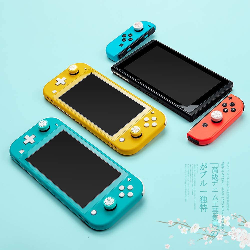 Lammcou Set 4 Nắp Silicon Mềm Bảo Vệ Nút Bấm Điều Khiển Chơi Game Nintendo Switch & Lite