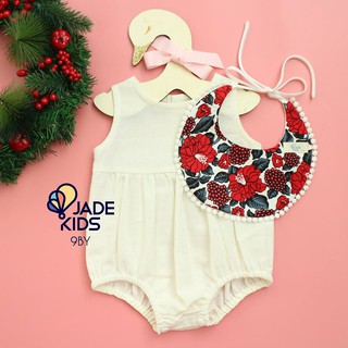 Đồ bộ bé gái, Body Trắng linen 🌸🌸 Kèm yếm xinh xắn bé gái