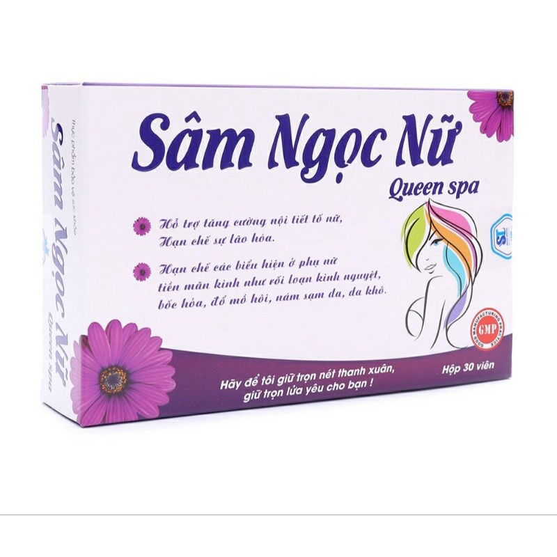 Viên uống nội tiết Sâm tố nữ mầm đậu nành - SÂM NGỌC NỮ QUEEN SPA -tăng nội tiết tố nữ ,đẹp da ,mờ nám
