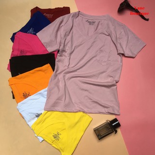 Áo cổ tim có túi trước ngực cotton thời trang Ulzzang Hàn Quốc giá rẻ