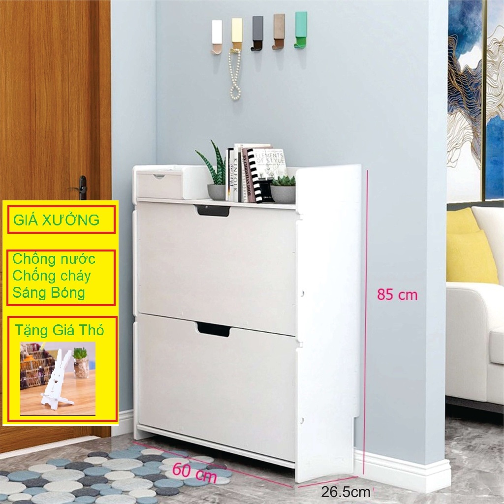 Tủ giày gỗ nhựa 2 tầng 2, 3 lớp cánh TRƠN + SỌC sáng bóng...Tô thêm vẻ đẹp , gọn gàng căn phòng bạn