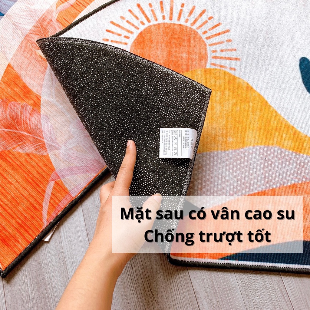 Thảm lau chân trải sàn cửa ra vào, thảm chùi chân bán nguyệt 50x80cm chống trượt