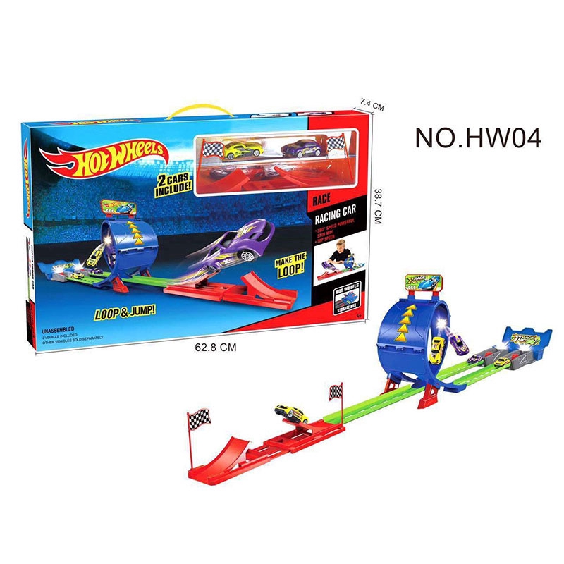 Bộ đồ chơi đua xe Hot Wheels xoay 2 vòng 360 độ HW01/HW02/HW03/HW04/HW06