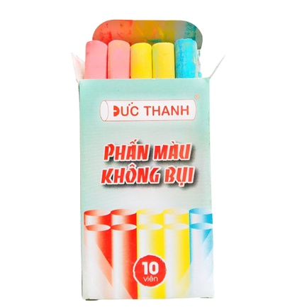 Phấn Màu Đức Thanh - Phấn Tiên vẽ tranh nghệ thuật 12 màu, viết vẽ trang trí bảng phấn Không Bụi - 1 hộp