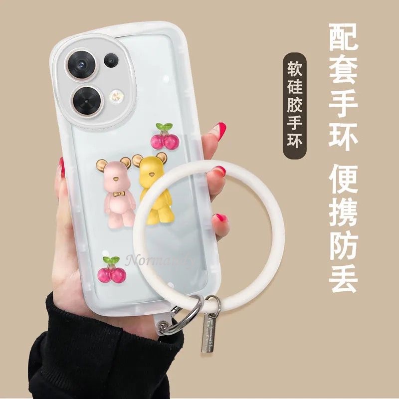 Ốp Điện Thoại Dẻo Trong Suốt Họa Tiết Chú Gấu & Cherry 3D Cho OPPO Reno8 Z 8Pro Reno 8 8Z 7 7Z 7Pro Z Pro 5G 4G 2022
