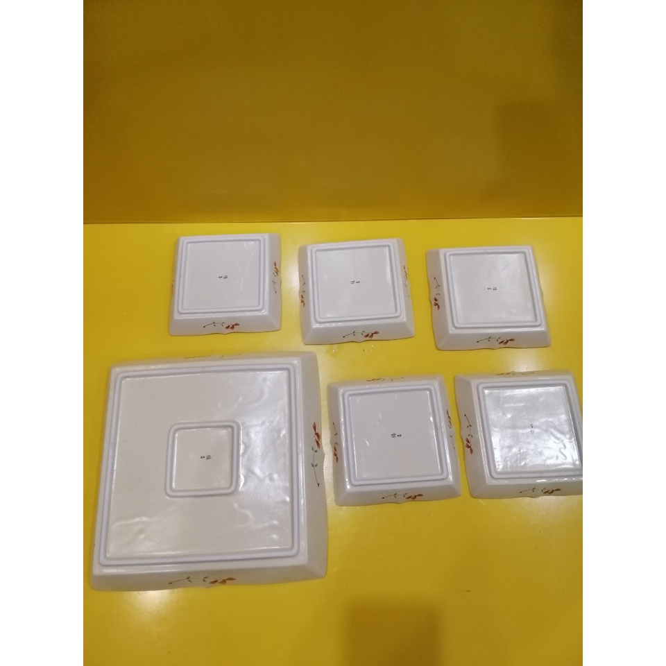 Bộ đĩa sứ nội địa Nhật (1 to và 5 nhỏ), to size 26cm, nhỏ size 14cm (mã 963)