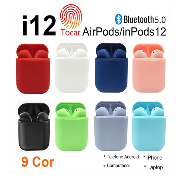 Tai nghe không dây Inpods i12 Macaron TWS Micrô Bluetooth 5.0