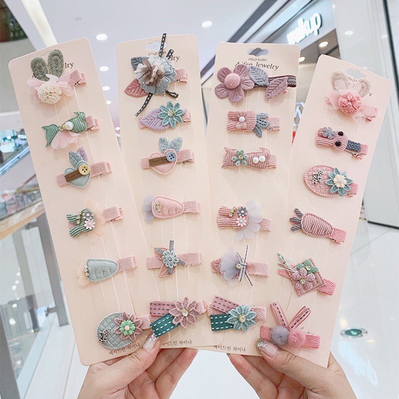 Kẹp Tóc Bé Gái Phong Cách Công Chúa Sét 6 Chiếc