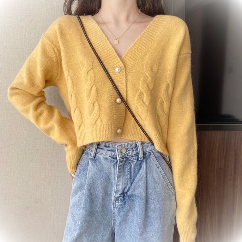 SUXI Áo Khoác Cardigan Cổ Chữ V Thiết Kế Mới Thời Trang Mùa Thu Dành Cho Nữ